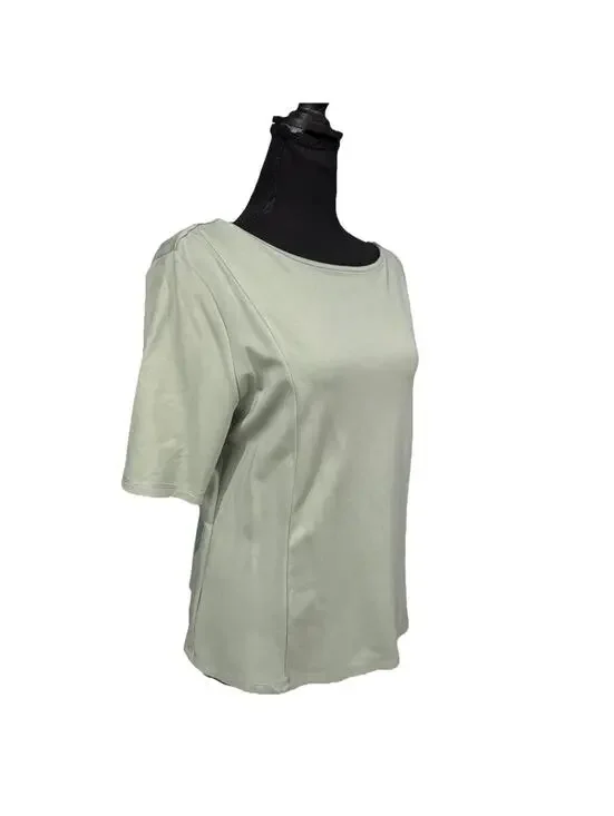 TAHARI Women’s Seamed Front Stretch Soft Boat Neck Top in Moss Green-Size XL - Picture 4 of 9